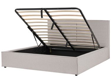Lit ottoman Tissu MOISSAC 180 x 200 cm Gris clair