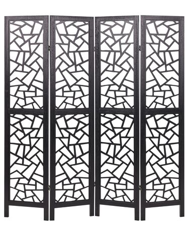 Roomdivider met 4 panelen PIANLARGO Zwart 163 cm 170 cm