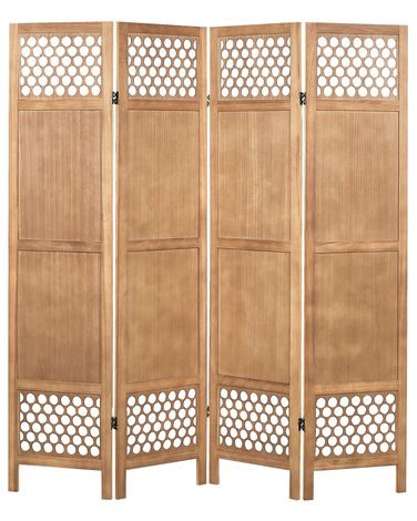 Roomdivider met 4 panelen CERTOSA Lichtbruin 163 cm 170 cm