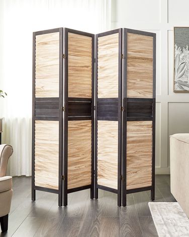Roomdivider met 4 panelen BRENNERBAD Bruin/zwart 164 cm 170 cm