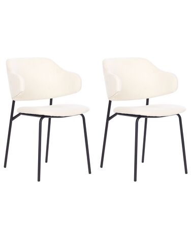 Lot de 2 chaises de salle à manger KENAI Tissu Beige clair