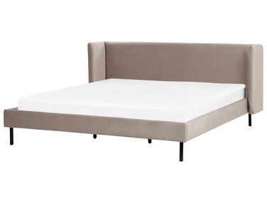 Lit avec sommier Velours ARETTE 180 x 200 cm Taupe
