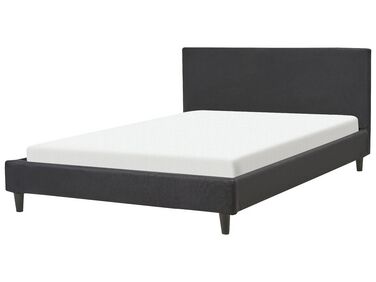 Lit avec sommier Tissu FITOU 140 x 200 cm Noir
