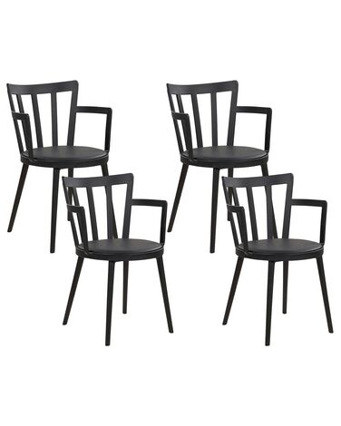 Lot de 4 chaises de salle à manger MORILL Noir
