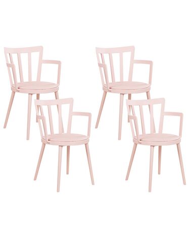 Lot de 4 chaises de salle à manger MORILL Rose pastel