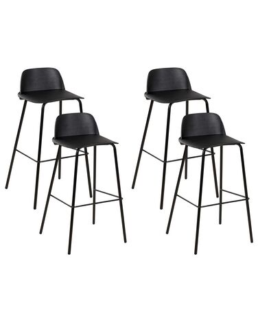 Lot de 4 chaises de bar MORA Noir