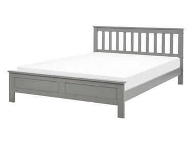 Lit avec sommier Bois de pin MAYENNE 140 x 200 cm Gris
