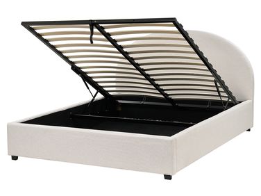Lit ottoman Tissu VAUCLUSE 160 x 200 cm Beige clair