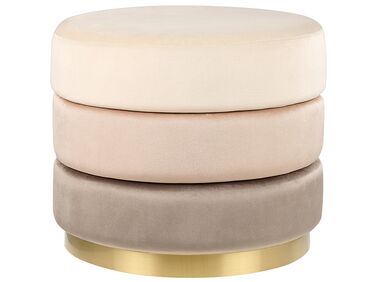 Poef LOUIN Fluweel Beige