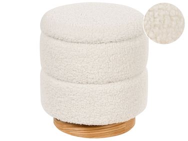 Pouf de rangement OGDEN Bouclé Blanc