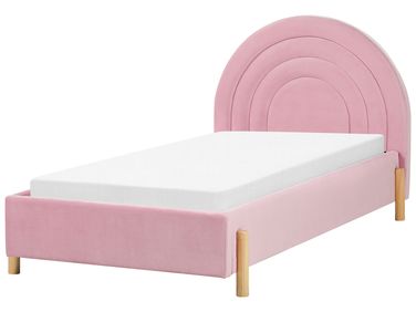 Lit d'enfant Velours ANET 90 x 200 cm Rose