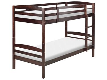 Lit superposé Bois de pin REGAT 90 x 200 cm Marron foncé