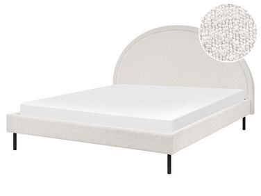 Lit avec sommier Bouclé MARGUT 160 x 200 cm Blanc