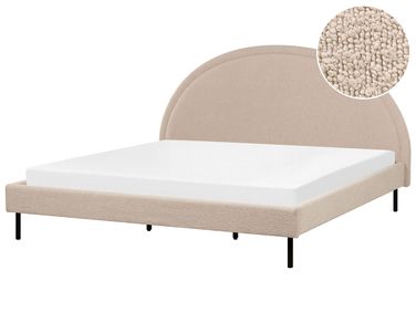 Lit avec sommier Bouclé MARGUT 180 x 200 cm Beige