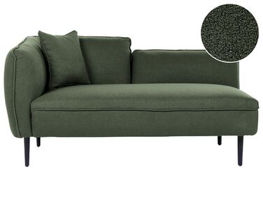 Left-Hand Chaise Longue CHEVANNES Boucle Dark Green