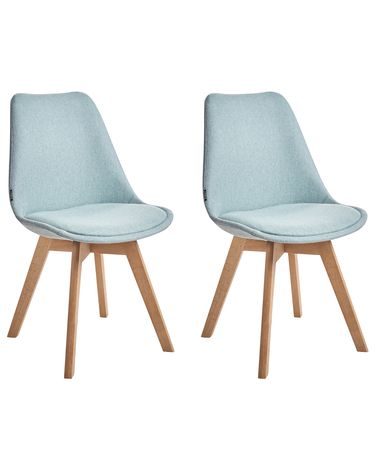 Lot de 2 chaises de salle à manger DAKOTA II Tissu Vert menthe