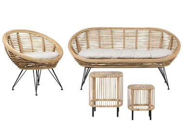 Loungeset met tafel 3-zits MARATEA/CESENATICO Rotan Natuurlijk
