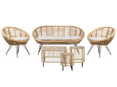 Loungeset met tafel 4-zits MARATEA/CESENATICO Rotan Natuurlijk