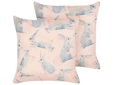 Lot de 2 coussins décoratifs RATIBIDA Coton 45 x 45 cm Rose