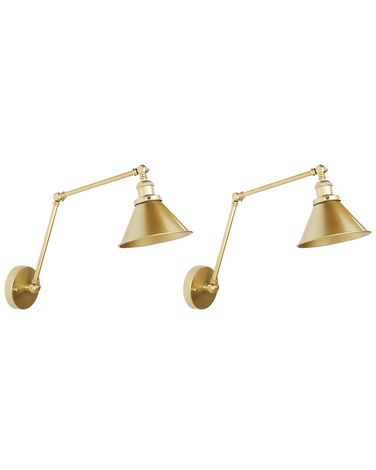 Lot de 2 lampes murales NARVA Réglable Métal Doré