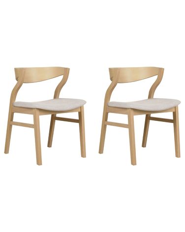 Lot de 2 chaises de salle à manger MAROA Bois Beige