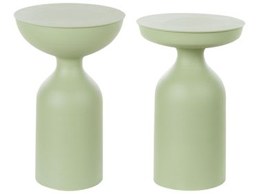 Lot de 2 tables d'appoint COTA/TENJO Métal Vert clair