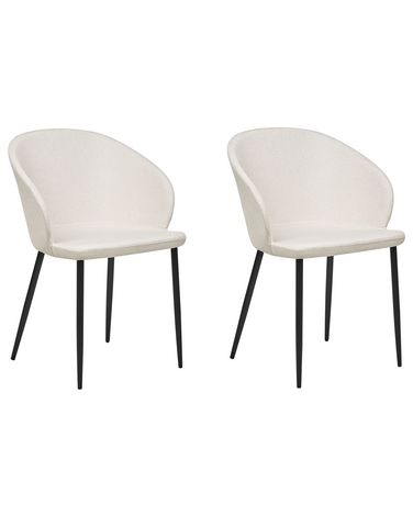 Lot de 2 chaises de salle à manger MASON Tissu Beige clair