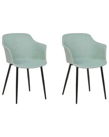 Lot de 2 chaises de salle à manger ELIM Tissu Vert menthe
