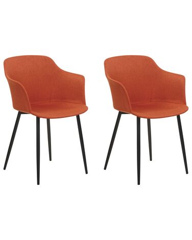 Lot de 2 chaises de salle à manger ELIM Tissu Orange
