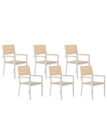 Lot de 6 chaises de jardin COMO Beige
