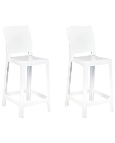 Set of 2 Bar Chairs WELLINGTON White