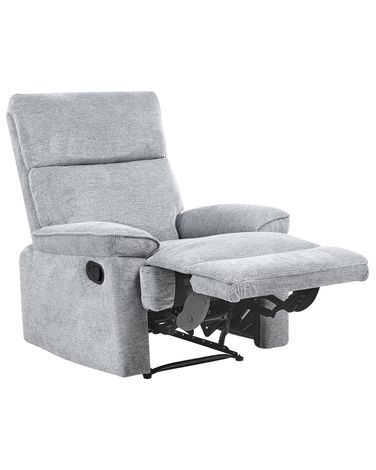 Relaxfauteuil EVERTON inclusief voetensteun Stof Grijs