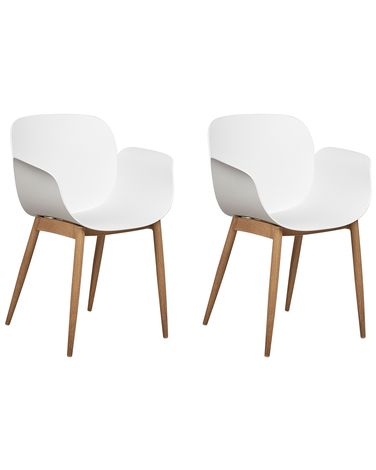 Lot de 2 chaises de salle à manger ABILENE Blanc