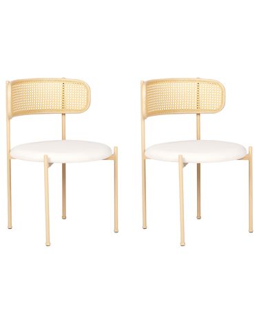 Lot de 2 chaises de salle à manger ANDOVER Métal Beige clair