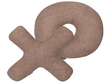 Lot de 2 coussins décoratifs HESPERIS Bouclé Marron Unicolore