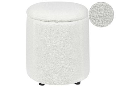 Pouf de rangement MARYLAND Bouclé Blanc cassé