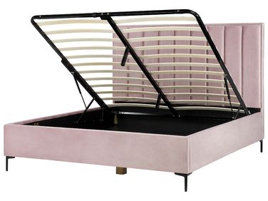 Lit ottoman Velours SEZANNE 180 x 200 cm Rose