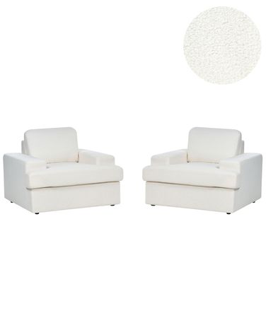 Set van 2 fauteuils ALLA Bouclé Gebroken wit