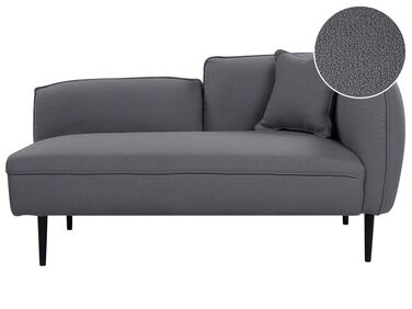 Chaise longue côté droit CHEVANNES Bouclé Gris foncé