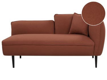 Right-Hand Chaise Longue CHEVANNES Boucle Dark Red