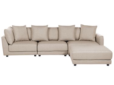 Bank 3-zits SIGTUNA Stof Beige met ottomaan