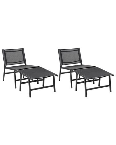 Lot de 2 chaises de jardin MARCEDDI Métal Noir