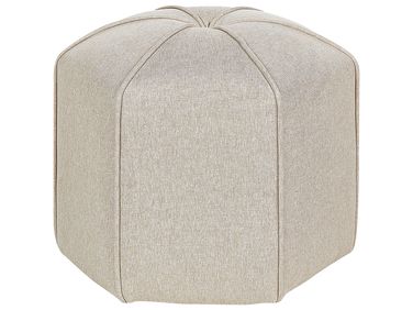 Pouffe WISHEK Faux Linen Beige