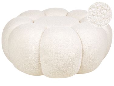 Poef BEAUFORT Bouclé Gebroken wit