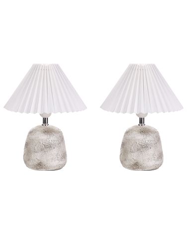 Lot de 2 lampes de bureau ZEYI Céramique Blanc