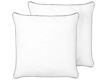 Lot de 2 oreillers PELISTER Haut Microfibre 80 x 80 cm Blanc