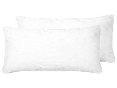 Set van 2 hoofdkussens ERRIGAL Laag Microvezel 40 x 80 cm Wit