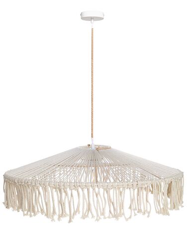 Lampe suspension AKOBO Corde en papier Beige
