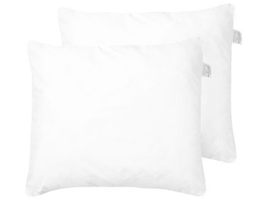 Lot de 2 oreillers ERRIGAL Haut Microfibre 80 x 80 cm Blanc