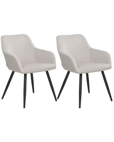 Lot de 2 chaises de salle à manger CASMALIA Velours Taupe
